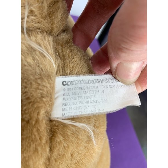 Commonwealth Holiday Moose, 1991 Christmas Tree Decorated Sweater Red Cap Cordur - Picture 10 of 14